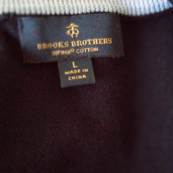 BROOKS BROTHERS Supima Cotton Pullover Vest In Navy Blue |L - Picture 7 of 7